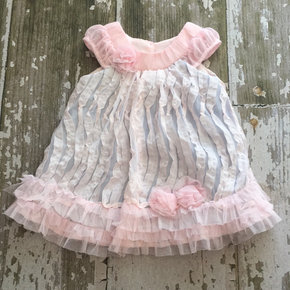 Isobella&chloe all pink ruffle dress
